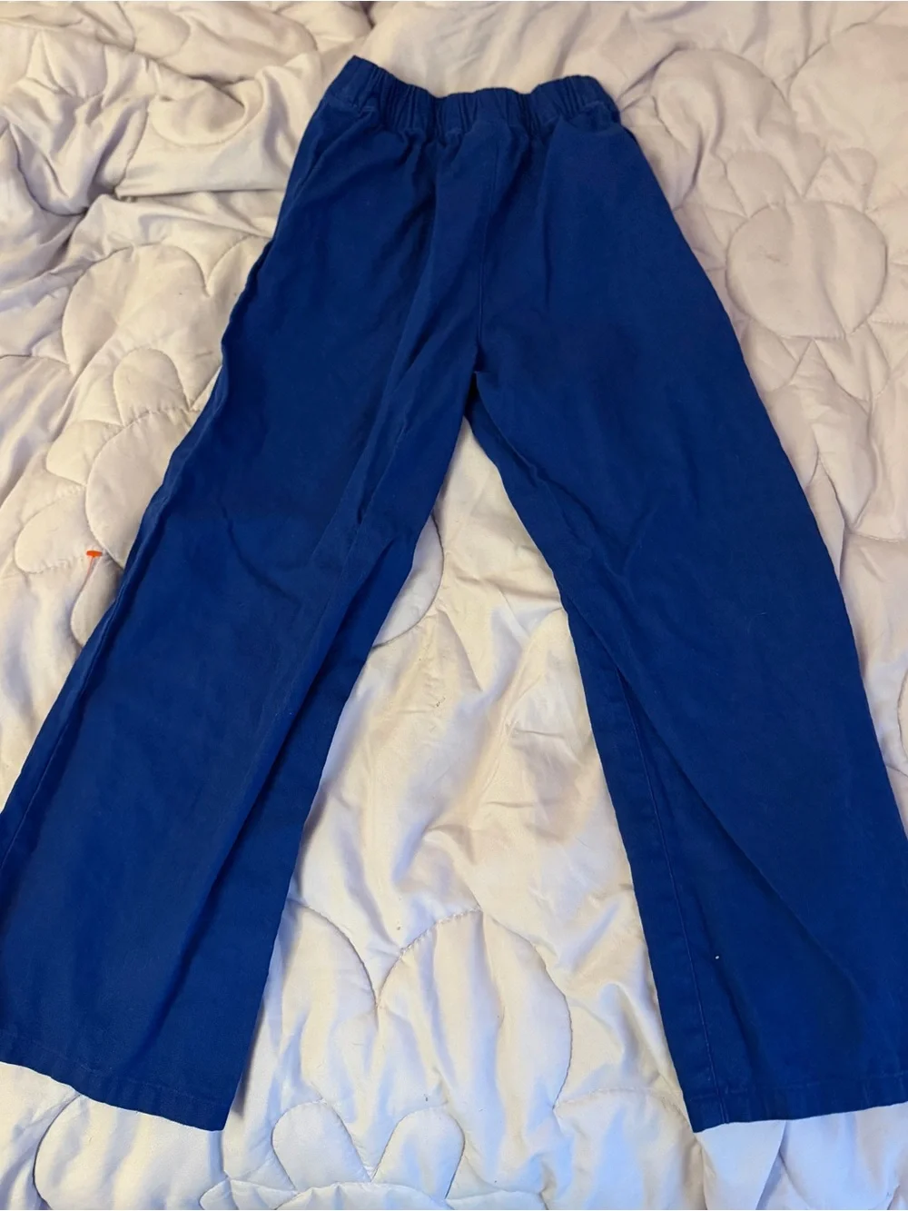 Girls Gymboree Linen Blend Blue High-Waist Button Front Pants